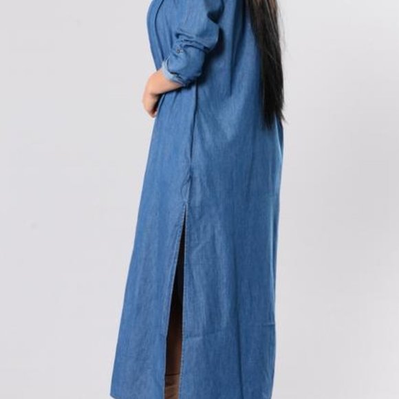 Free People Maxi Duster Dress Button Front - Picture 1 of 8